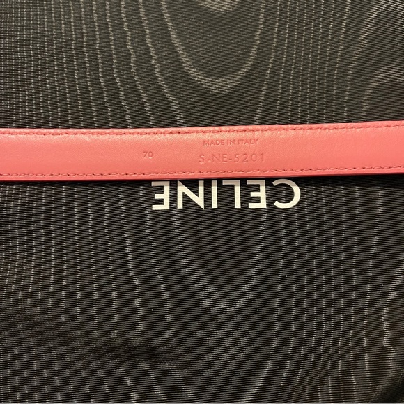 🆕Authentic Celine womens leather flamingo pink triomphe classic belt size 70 - Picture 5 of 9
